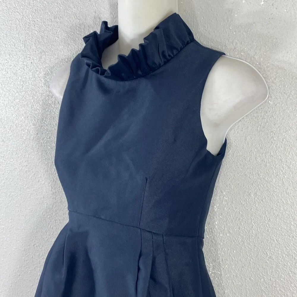 Camilyn Beth Navy Blue Go Go Dress Satin Formal Gold Button Dress 0 FF9 - Picture 8 of 15